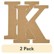 (2 pack) Plaid Unfinished Wood MDF 5" Letter for DIY Arts and Crafts, K