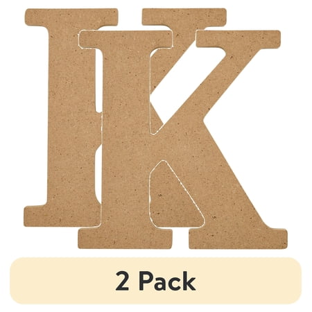 (2 pack) Plaid Unfinished Wood MDF 5" Letter for DIY Arts and Crafts, K