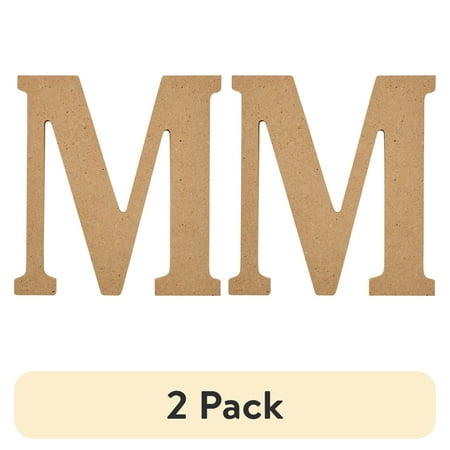 (1 pack) Plaid Unfinished Wood MDF 5" Letter for DIY Arts and Crafts, M