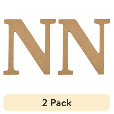 (2 pack) Plaid Unfinished Wood MDF 5" Letter for DIY Arts and Crafts, N
