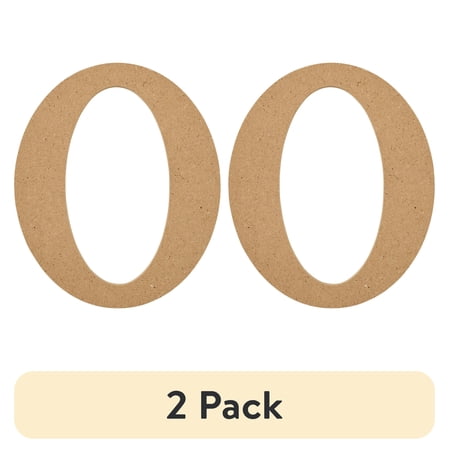 (2 pack) Plaid Unfinished Wood MDF 5" Letter for DIY Arts and Crafts, O