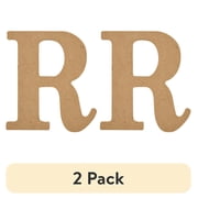 (2 pack) Plaid Unfinished Wood MDF 5" Letter for DIY Arts and Crafts, R