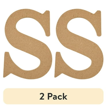 (2 pack) Plaid Unfinished Wood MDF 5" Letter for DIY Arts and Crafts, S