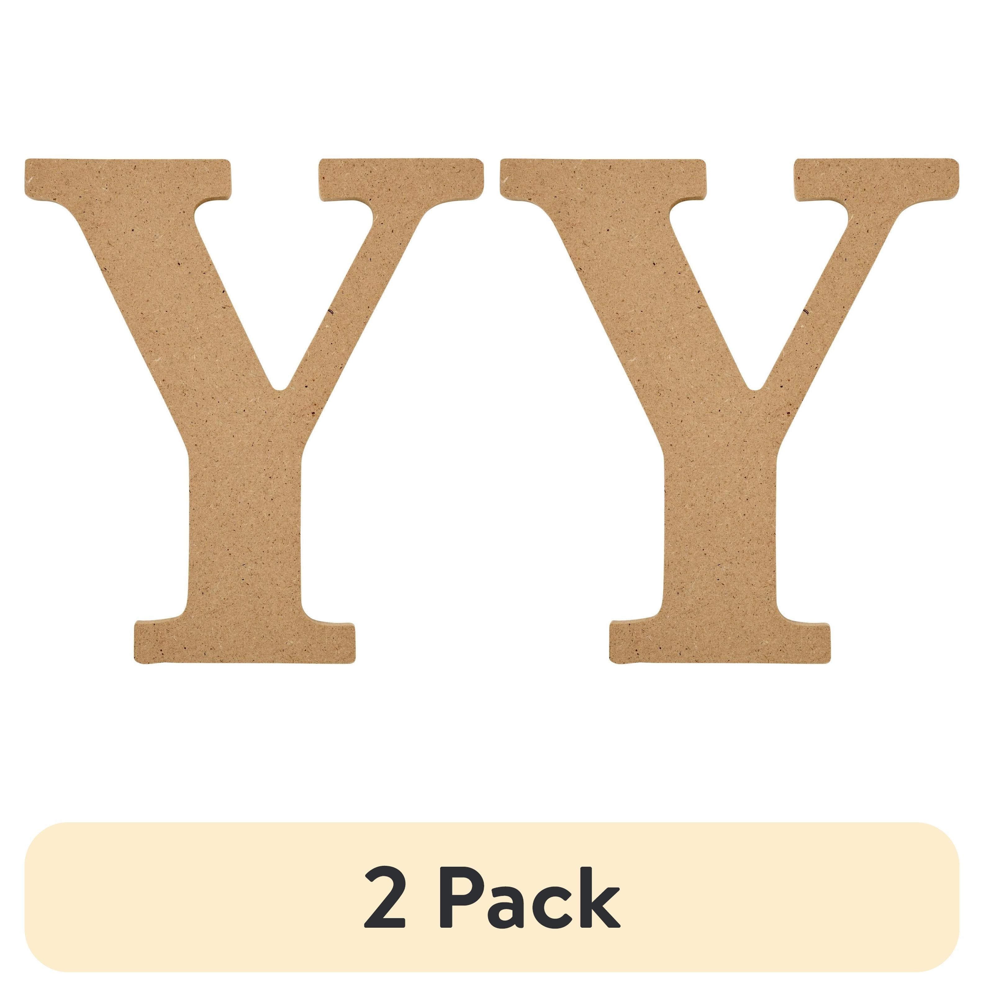 (2 pack) Plaid Unfinished Wood MDF 5" Letter for DIY Arts and Crafts, Y