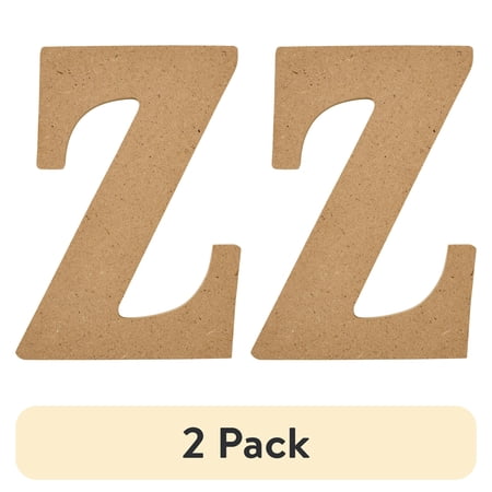 (2 pack) Plaid Unfinished Wood MDF 5" Letter for DIY Arts and Crafts, Z