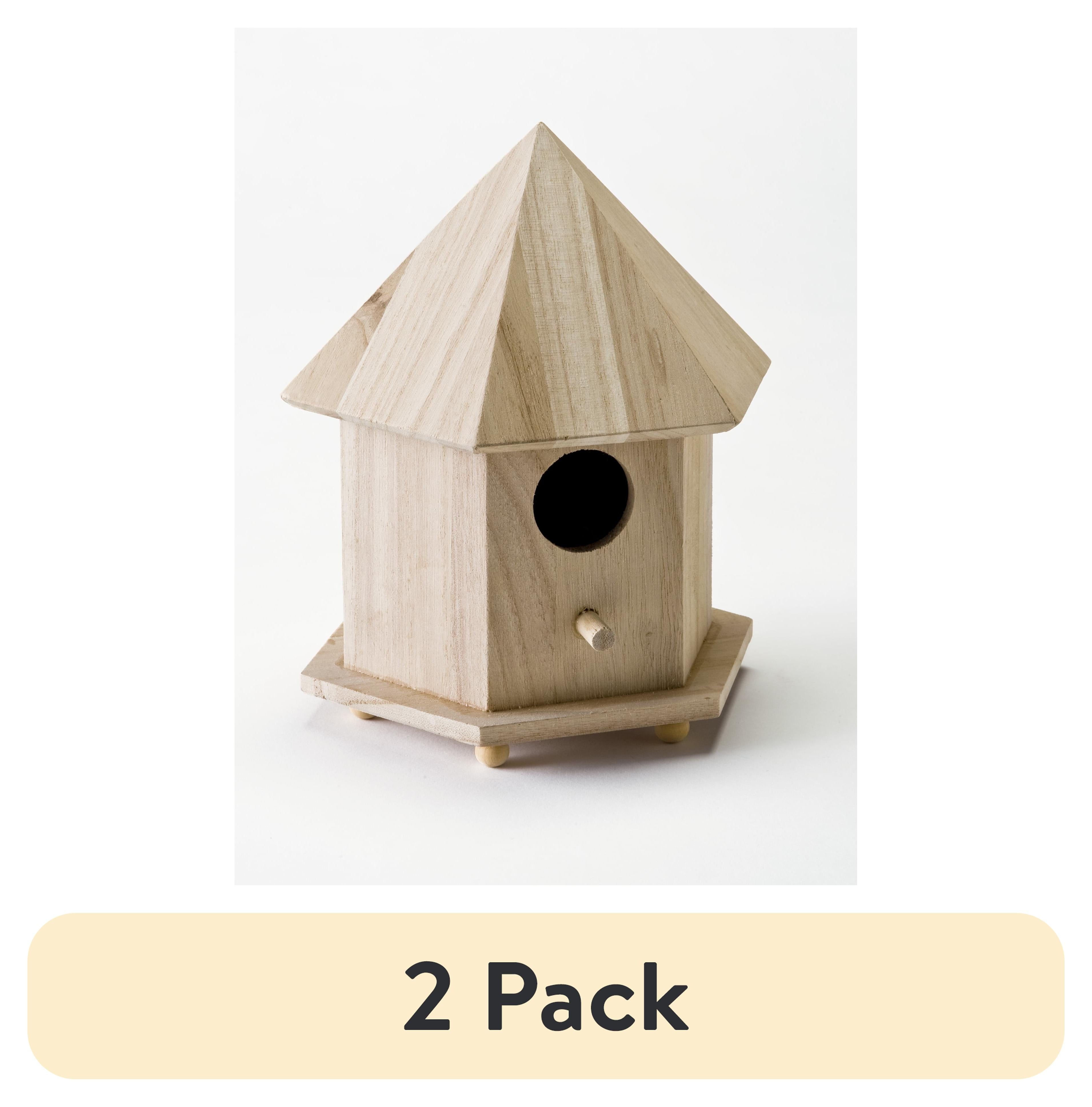 (2 pack) Plaid 12740E Unpainted Wood Surface, Gazebo Bird House, 1 Piece, 6.75" x 9" x 5.75"