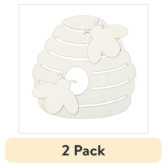 (2 pack) Plaid Surfaces Layered Wood Shape, Beehive