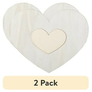 (2 pack) Plaid Surfaces Layered Wood Shape, Heart