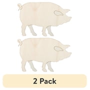 (2 pack) Plaid Surfaces Layered Wood Shape, Pig
