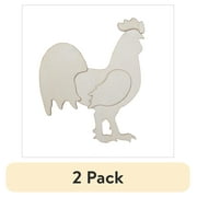 (2 pack) Plaid Surfaces Layered Wood Shape, Rooster