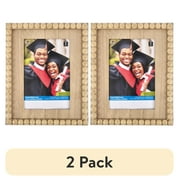 (2 pack) Plaid Unpainted Wood Surfaces Beaded Frame, 4" x 6" Opening