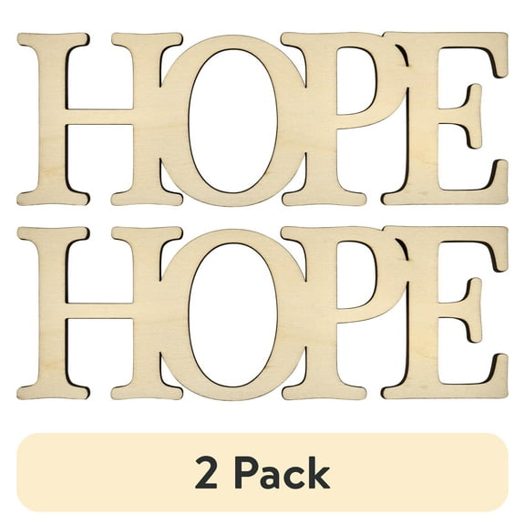 (2 pack) Plaid Unpainted Wood Surfaces, Hope, 7"