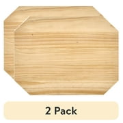 2 pack Plaid Wood Surfaces Pine Rectangle Plaque, 12" x 16"