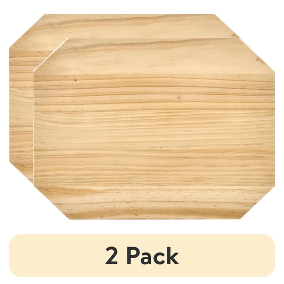 (2 pack) Plaid Wood Surfaces Pine Rectangle Plaque, 12" x 16"