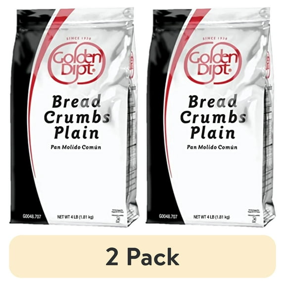 (2 pack) Plain Bread Crumbs by Golden Dipt | Bulk 4 Pound Bag