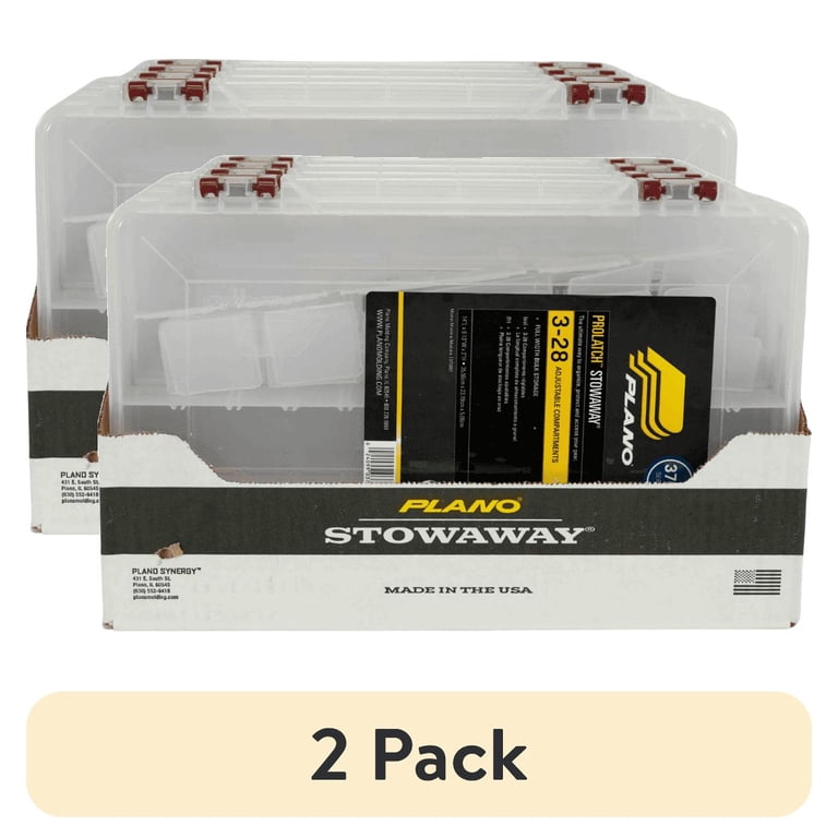 (2 pack) Plano ProLatch Stowaway Large Clear Organizer Tackle Box, Large, Clear (2 pack) Plano ProLatch Stowaway Large Clear Organizer Tackle Box, Large, Clear