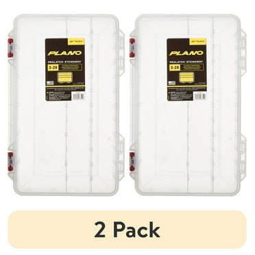 (2 pack) Plano ProLatch Stowaway Large Clear Organizer Tackle Box, Large, Clear