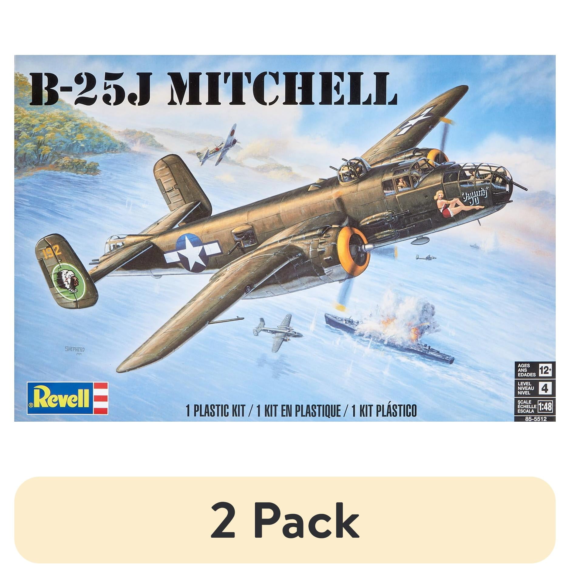 アメリカレベル 1/48 B-25J ミッチェル 05512 プラモデル o7r6kf1 2-pack-Plastic-Model-Kit-B-25J