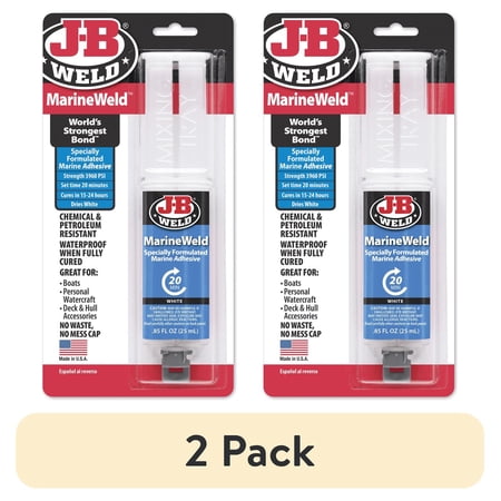 (2 pack) J-B Weld Plastic Bonder Tan Syringe Epoxy Adhesive 25 ml