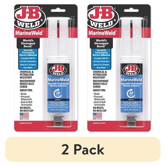 (2 pack) J-B Weld Plastic Bonder Tan Syringe Epoxy Adhesive 25 ml