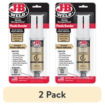 (2 pack) J-B Weld Plastic Bonder Tan Syringe Epoxy Adhesive 25 ml