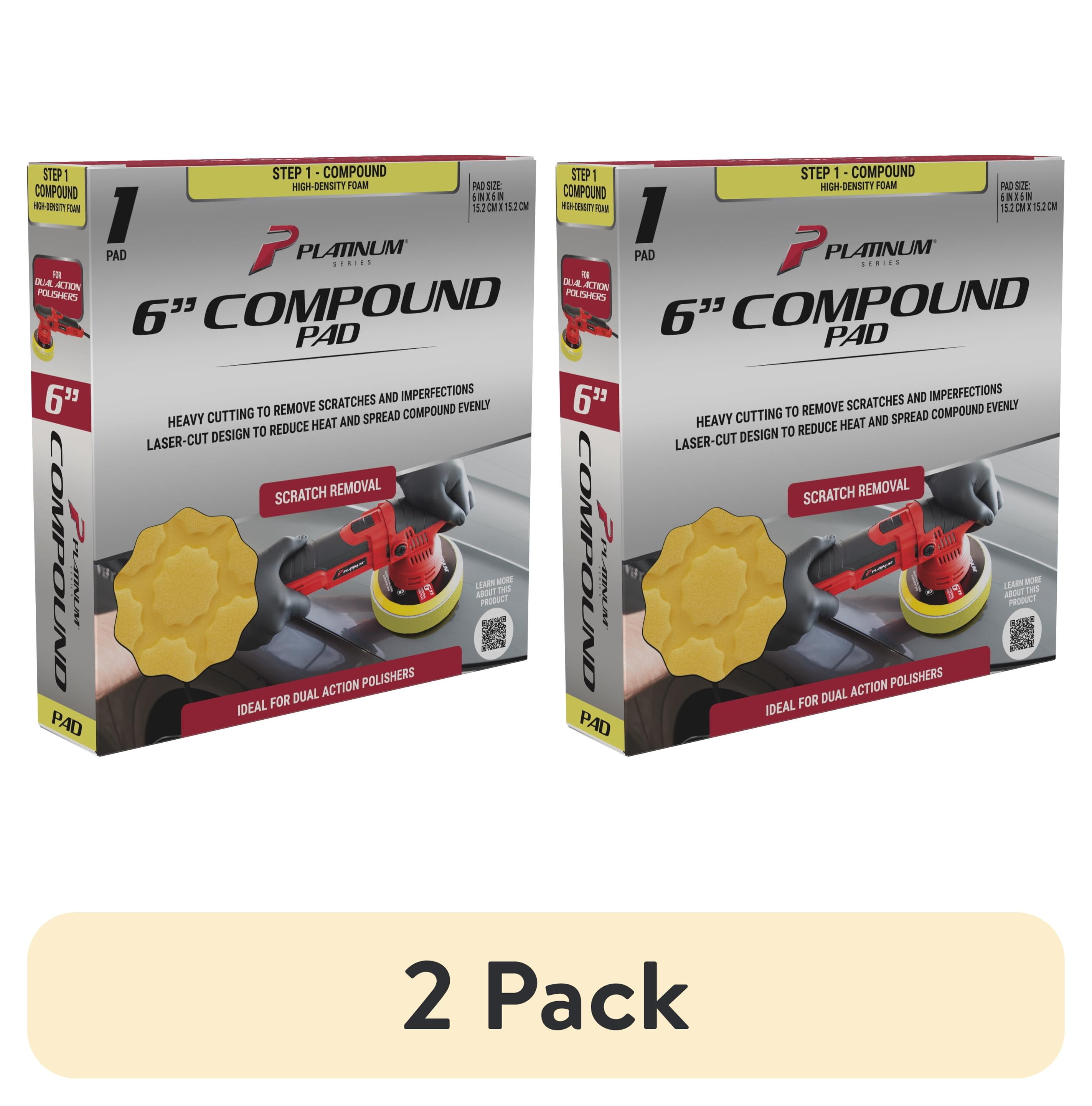(2 pack) Platinum Series Dual Action Polisher Compound Pad, 6 inch, 1 Pad