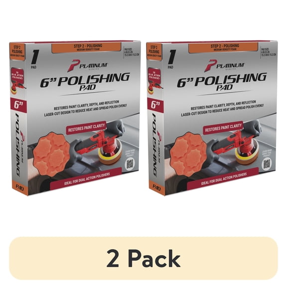 (2 pack) Platinum Series Dual Action Polisher Polishing Pad, 6 inch, 1 Pad