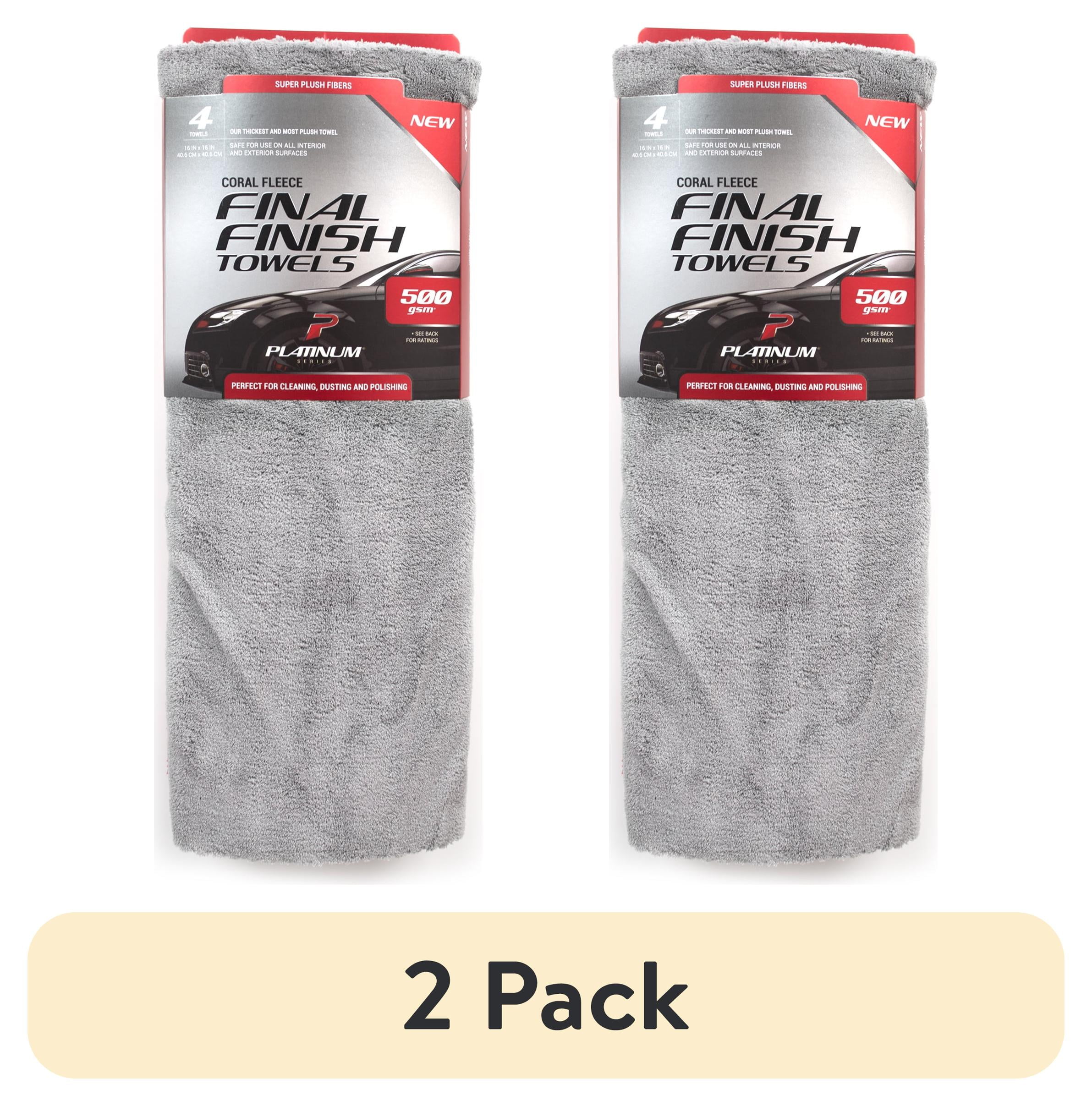 (2 pack) Platinum Series Final Finish, Cleaning, Dusting, Detailing Microfiber Towel, 4 Pack