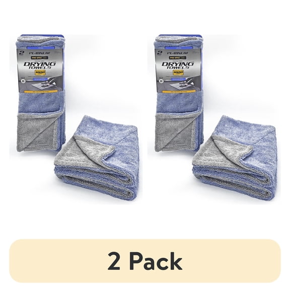 (2 pack) Platinum Series Pro Spec Car Cleaner Drying Towel, 1000GSM, Edgeless Twisted Loop Design, 2 Pack