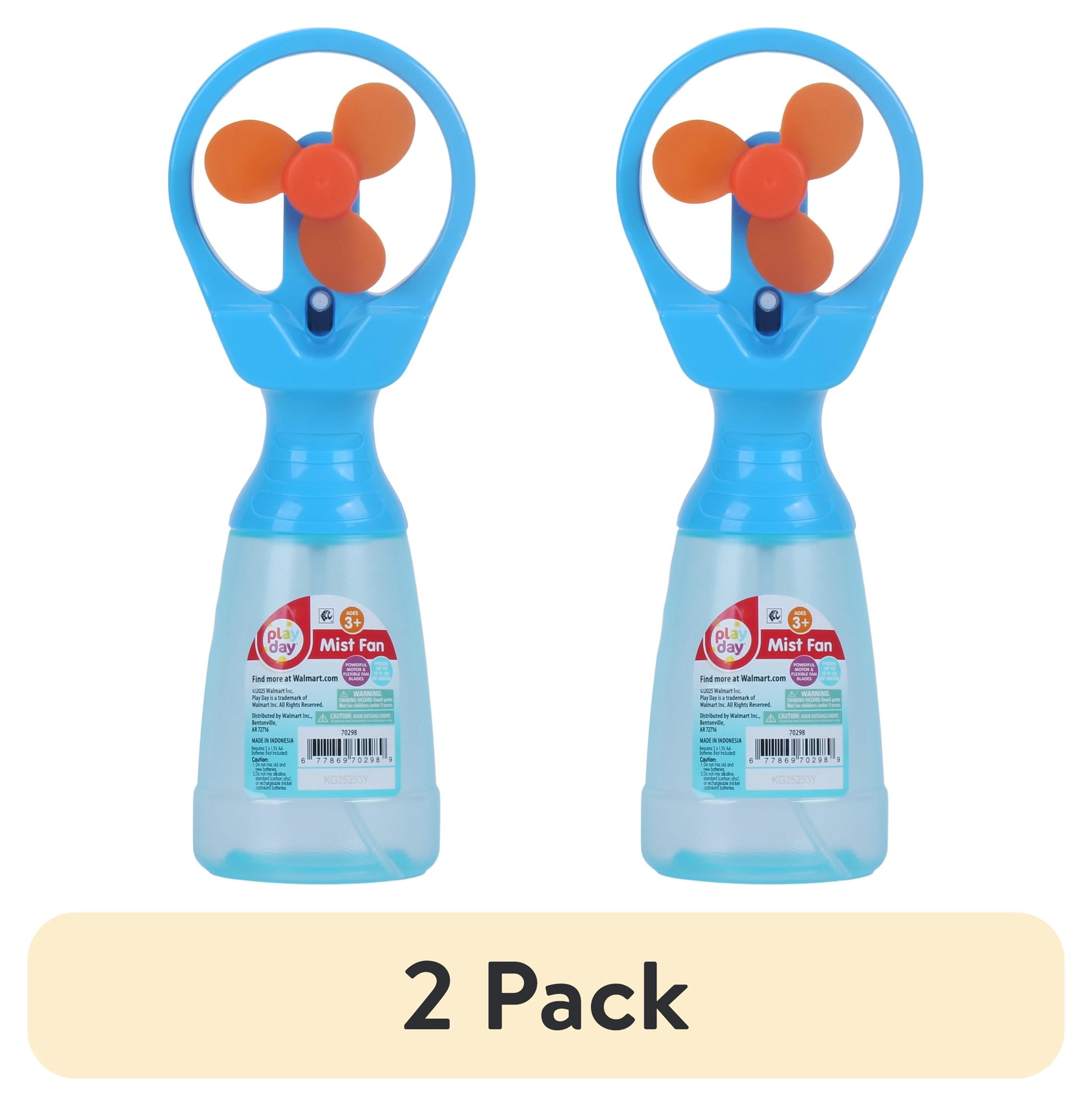 (2 pack) Play Day Portable Mist Fan With 12oz Water Bottle