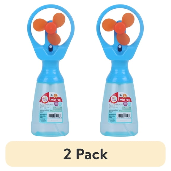 (2 pack) Play Day Portable Mist Fan With 12oz Water Bottle