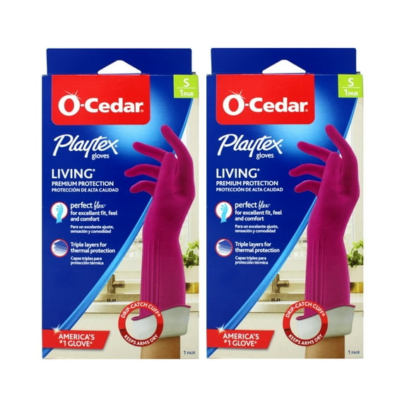 (2 pack) O-Cedar Playtex® Living Gloves, Reusable Cleaning Gloves, Small, 1 Pair