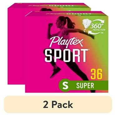 (2 pack) Playtex Sport Tampons, Unscented, Super (36 Count)