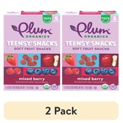 2 pack Plum Organics  Tots Teensy  Snacks Mixed Berry Soft Fruit Snacks 5-Count Box/.35oz Pouch
