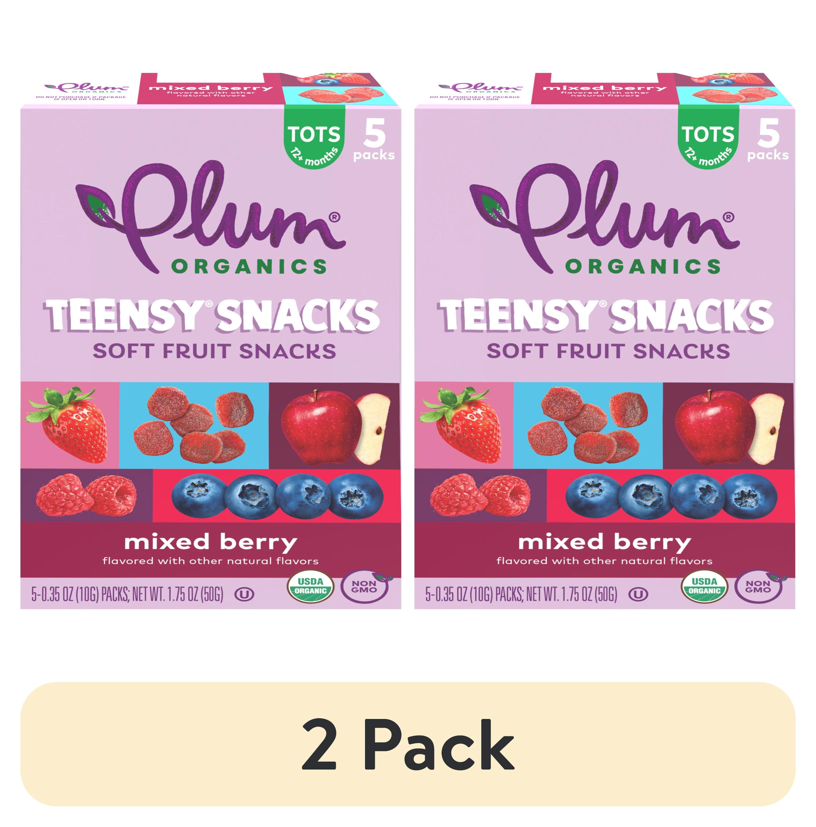 (2 pack) Plum Organics® Teensy® Snacks Mixed Berry Soft Fruit Snacks .35oz Pouch/5-Count Box