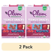 2 pack Plum Organics  Teensy  Snacks Mixed Berry Soft Fruit Snacks .35oz Pouch/5-Count Box