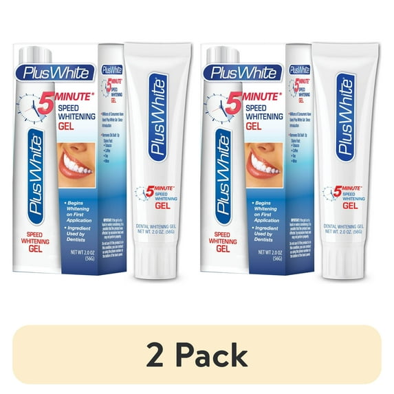 (2 pack) Plus White, 5 Minute Speed Whitening Gel, 2 oz (56 g)