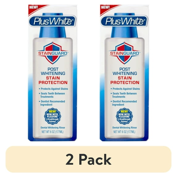 (2 pack) Plus White Post Whitening Stain Rinse - Protects Against Smoking, Wine, & Coffee - Dentist Recommended Whitening Teeth Rinse, 6 oz