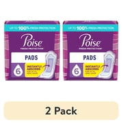 2 pack Poise Womens Incontinence Pads, Ultimate Absorbency, Regular Length 112 Count