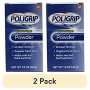 2 pack PoliGrip Super Denture Adhesive Powder, Extra Strength, 1.6 oz 45 g