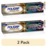 2 pack Poligrip Power Max Ultimate All-In-1 Denture Adhesive Cream, Zinc Free, 2.2 Oz