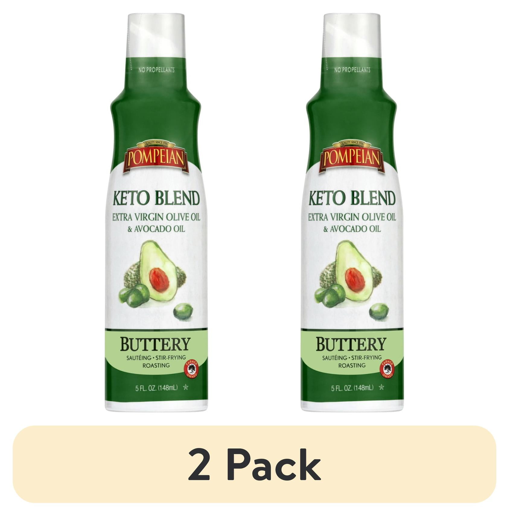 (2 pack) Pompeian Keto Blend Extra Virgin Olive Oil & Avocado Oil Cooking Spray - 5 fl oz, 1 Count