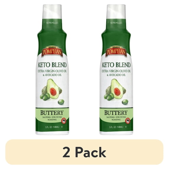 (2 pack) Pompeian Keto Blend Extra Virgin Olive Oil & Avocado Oil Cooking Spray - 5 fl oz, 1 Count
