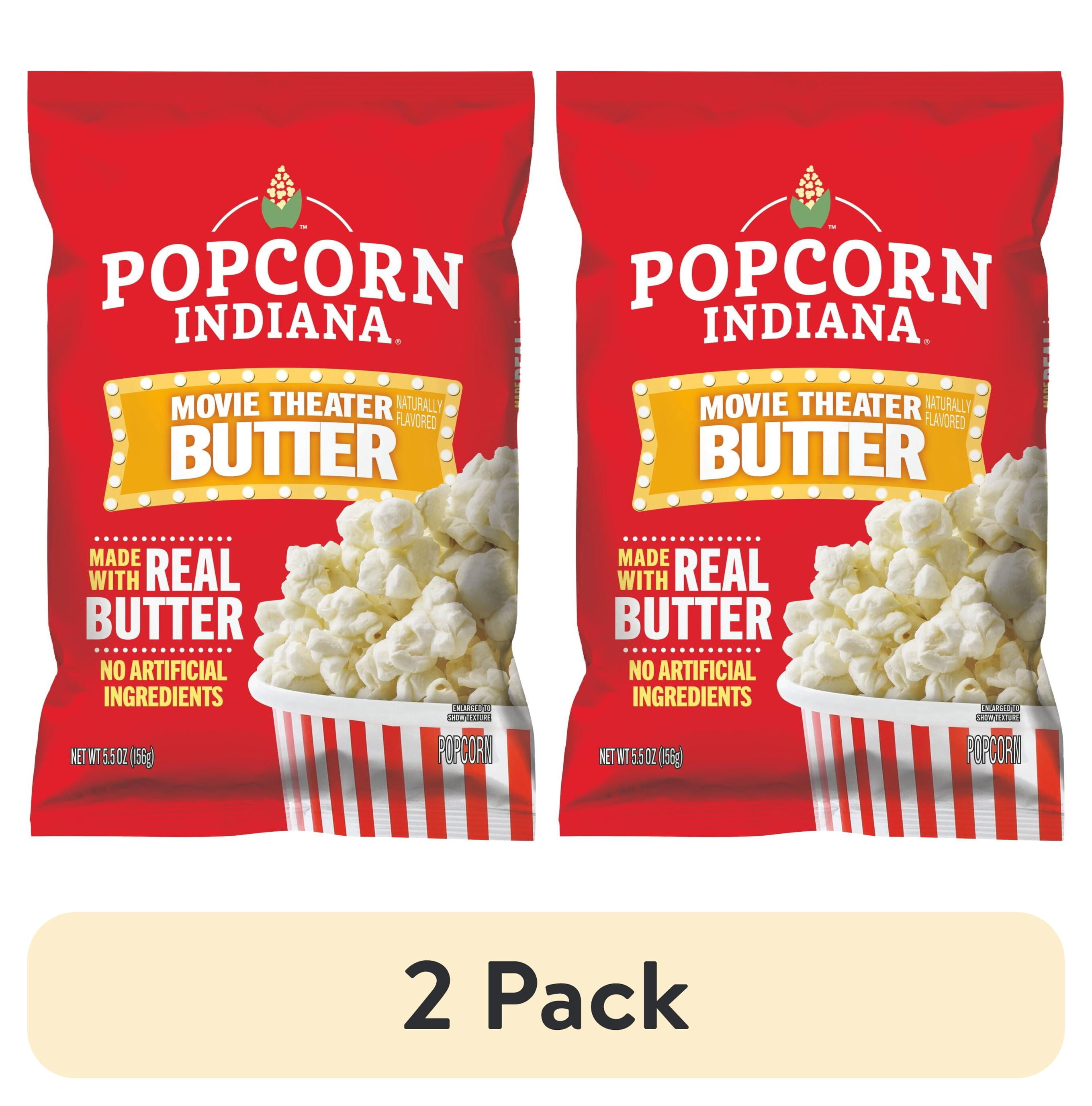 (2 pack) Popcorn Indiana Original Crispy Crunch Real Butter Movie Theater Pop Corn Value Size, 5.5 oz