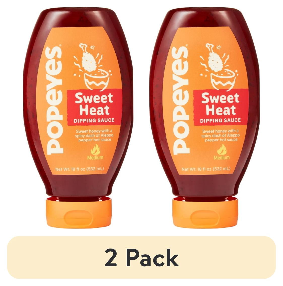 (2 pack) Popeyes Louisiana Kitchen Sweet Heat Dipping Sauce, 18 oz Bottle