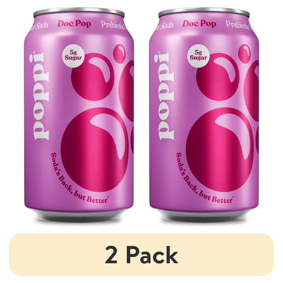 (2 pack) poppi Doc Pop Prebiotic Soda, 12 fl oz, 1 Pack Can