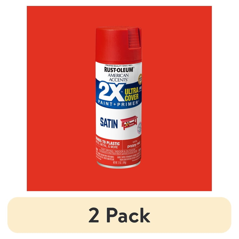 2 pack) Poppy Red, Rust-Oleum American Accents 2X Ultra Cover