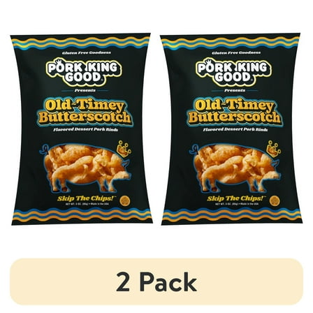 (2 pack) (Single) Pork King Good Old-Timey Butterscotch Pork Rinds - 3 oz Bag