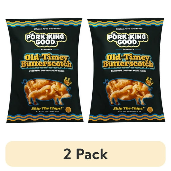 (2 pack) (Single) Pork King Good Old-Timey Butterscotch Pork Rinds - 3 oz Bag
