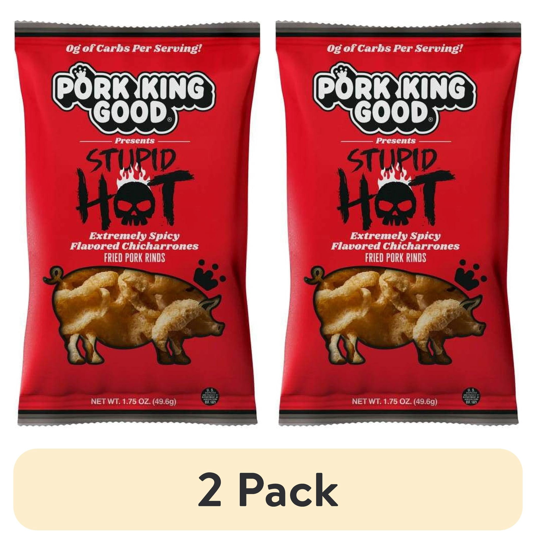 (2 pack) Pork King Good Pork Rinds - Stupid Hot Size: 1.75 oz Bag